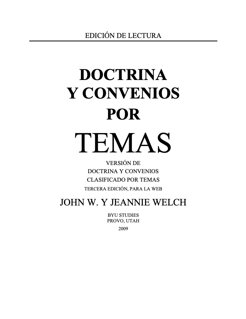 Doctrina y Convenios por Temas